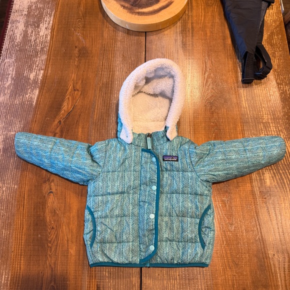 Patagonia Dream Song reversible Teal Kids Puffer Jacket